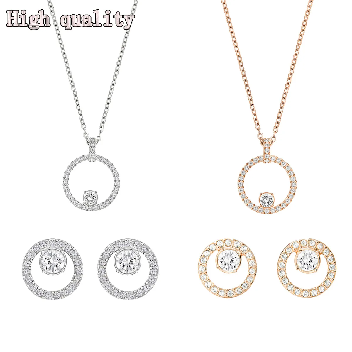 

Fashion Jewelry High Quality SWA1:1 Classic Charm Exquisite Charm Round Hollow Crystal Female Necklace A Romantic Gift for Women