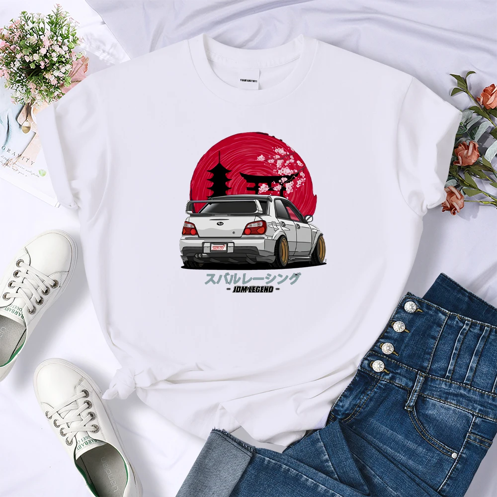 

Женская летняя футболка с принтом, круглым вырезом и принтом