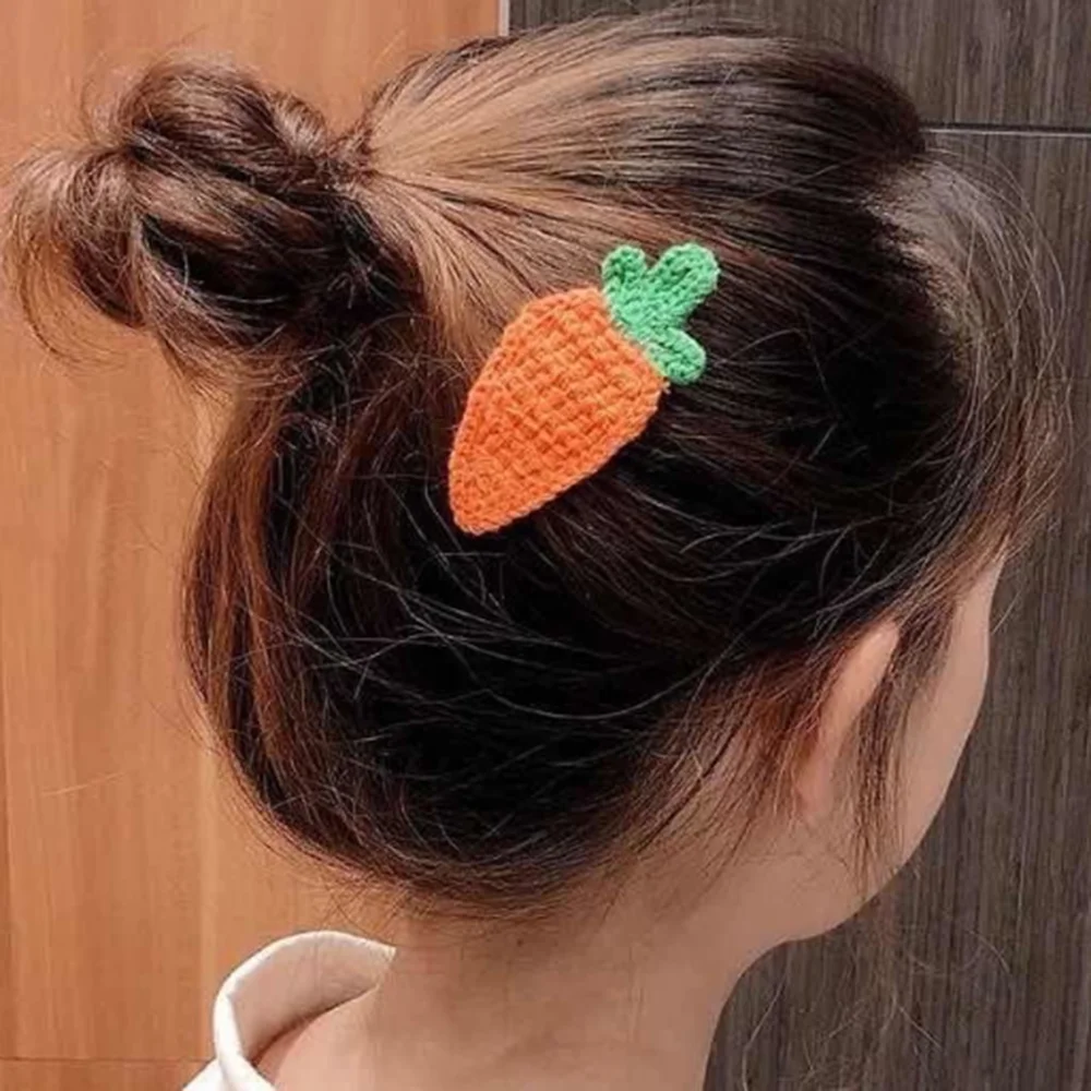 

Knitted Hairpin Wool Bb Clip Fruit Side Clip Top Clip Hairpin Female Bangs Clip Hair Ornament Headdress Kids Hair Accessories