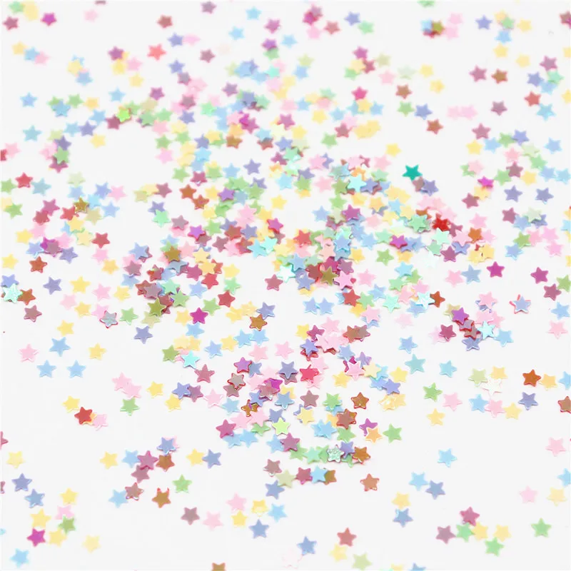Пайетки 3 мм Звезда Дизайн ногтей пайетки ПВХ россыпью блестки конфетти Сделай