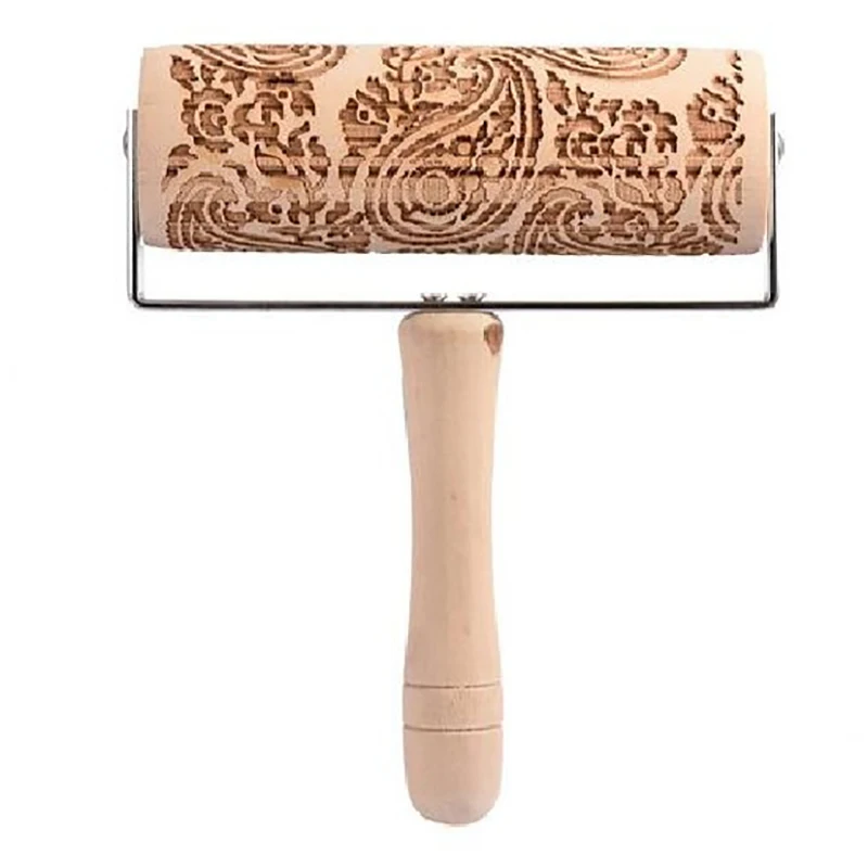 

Rolling Pin Baking Cookies Noodle Biscuit Fondant Cake Dough Engraved Roller Reindeer Snowflake Christmas Tree Embossing Cat