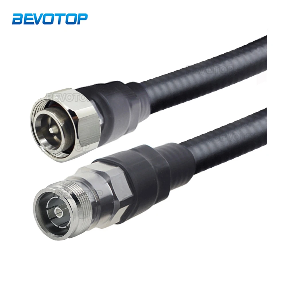 

4.3-10 Mini DIN Male to Mini DIN Female Connectors 50-9 Feeder 1/2 Super Flexible Cable RF Coaxial Jumper Pigtail Extension Cord