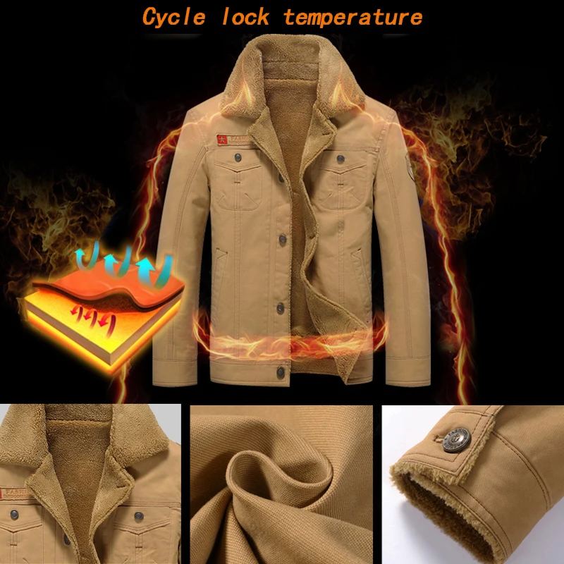 Men's Cotton Clothing Plus Velvet Plus Thick Winter Boutique Warm Coat Men's Body Coat Tampon Cold Winter Jackets Parka Hombre
