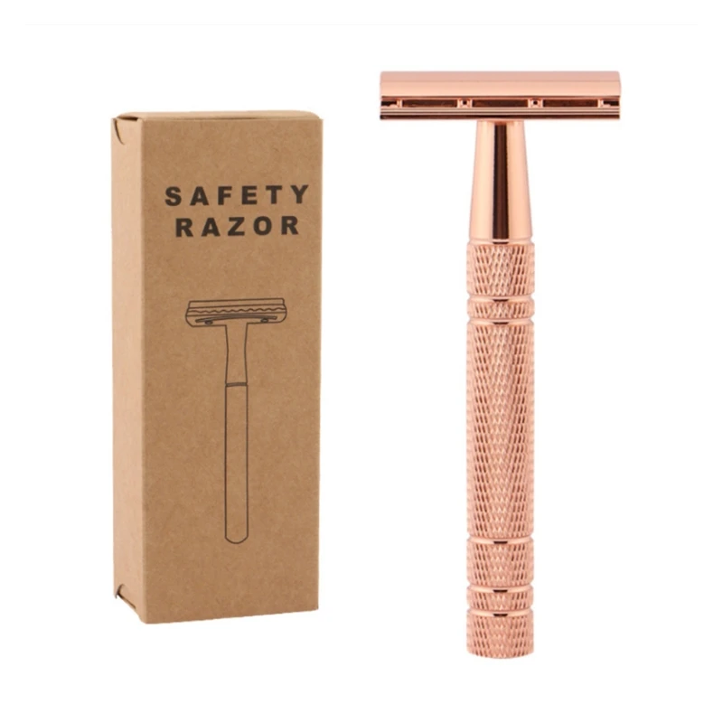 

Reusable Stainless Steel Handheld Men Safety Razor Set with 10 x Refill Blades Ideal for Men Home Office Business Travel K3NE