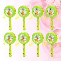 10pcs whistle rattle drums balance drum rattle shaker percussion musical instrument rattle drum hand bell random pattern