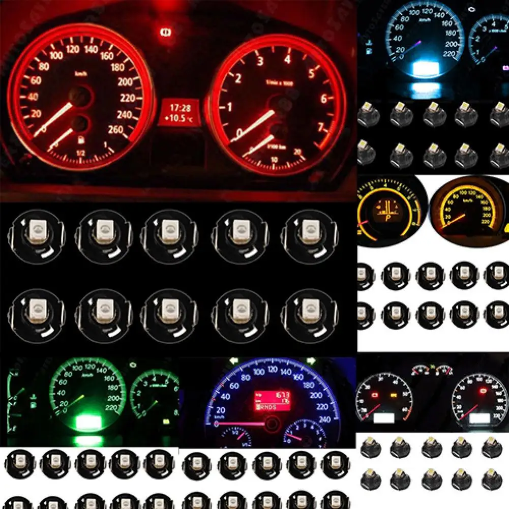 

10Pcs Wedge LED T4.2 1210 Instrument Auto Car Dashboard LED Light Bulbs
