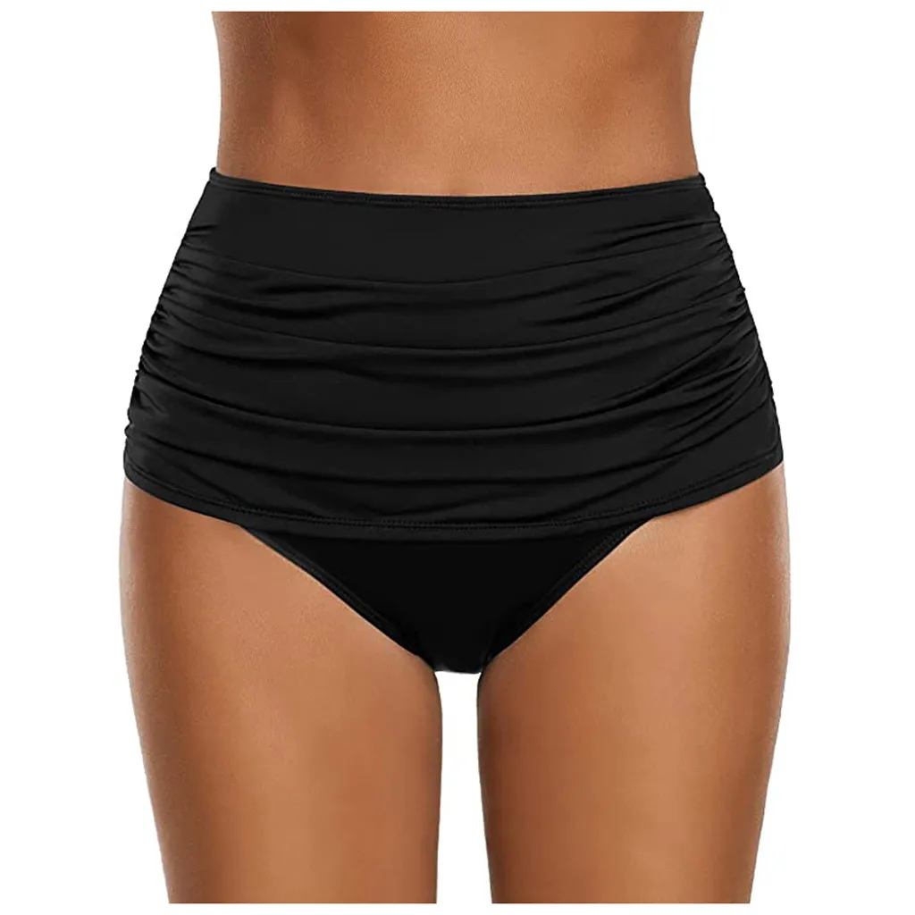Женские трусики бикини с высокой талией купальный костюм штаны для плавания