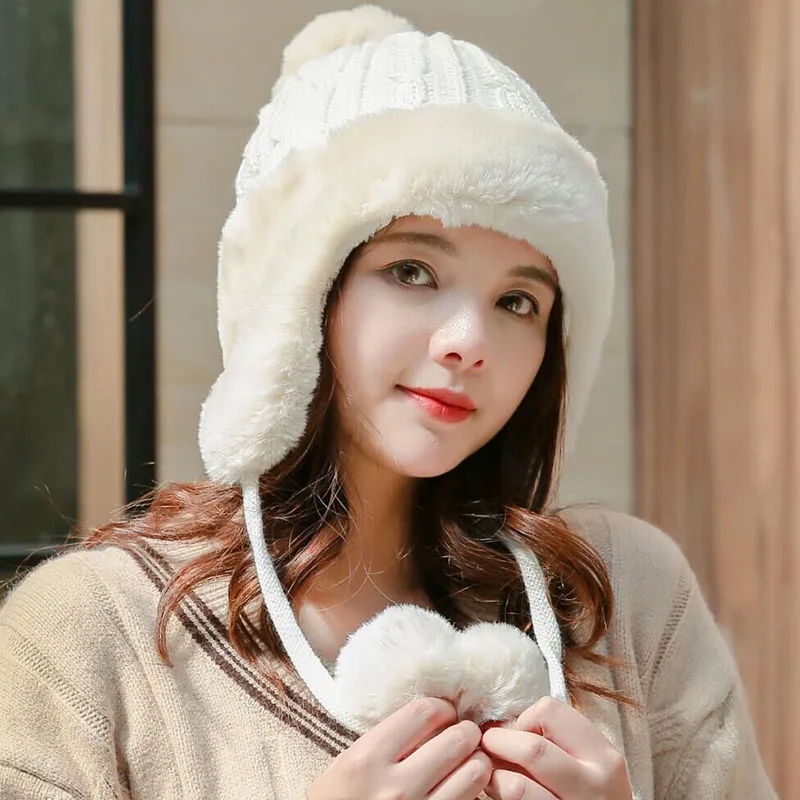 Женская обувь с милым помпоном вязанные шапочки Skullies кепки для женщин мода