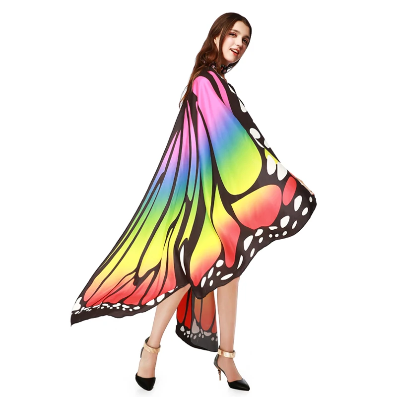 Красочные вечерние платья из мягкой ткани с крыльями бабочки для взрослых