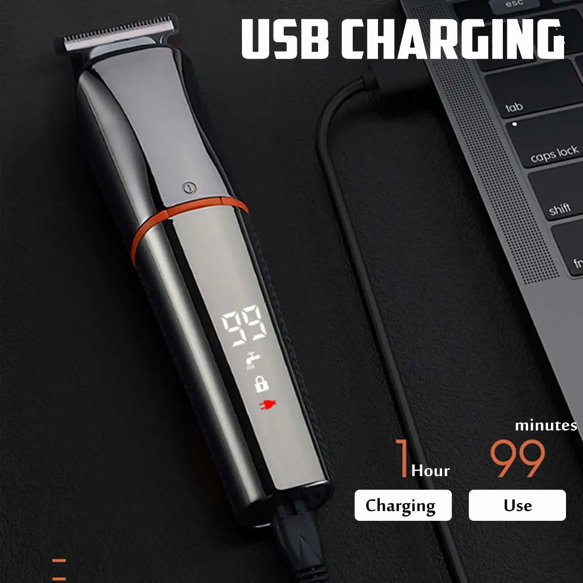 

6 IN 1 Professional Barber Hair Clipper USB Rechargeable Electric Cutting Machine Beard Trimmer Shaver Cordless Waterproof