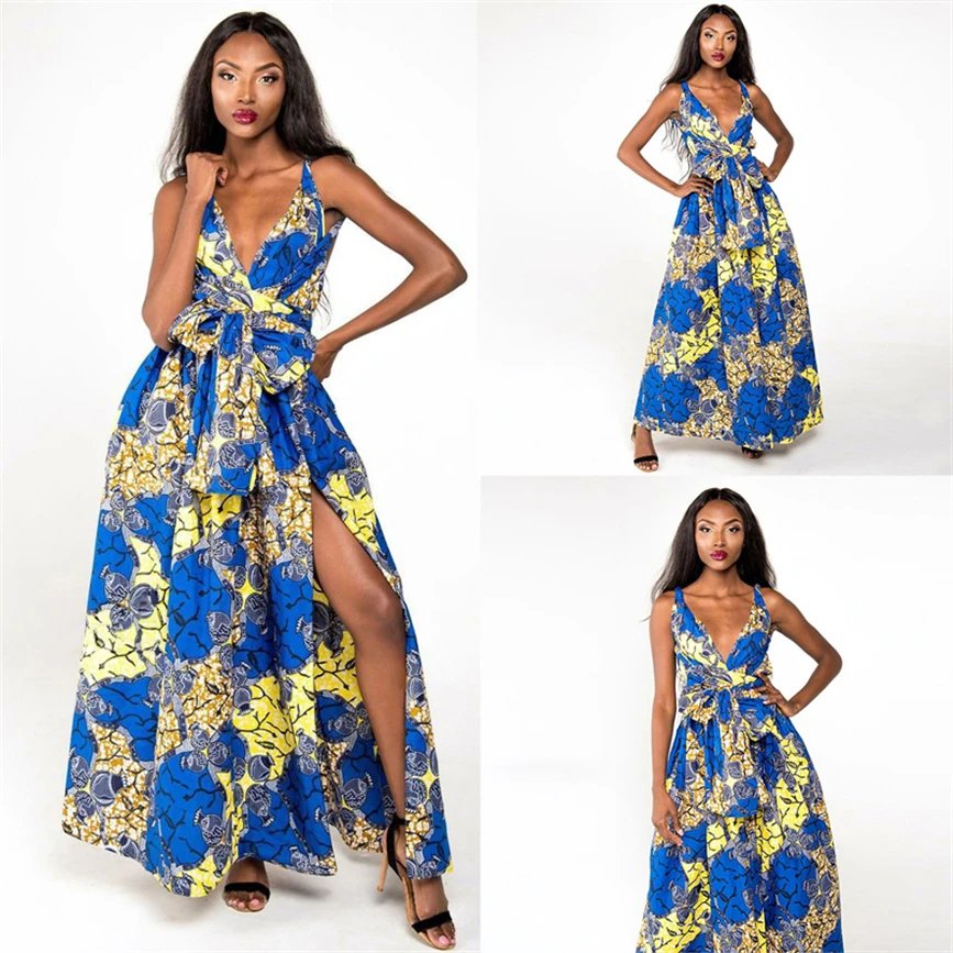 Модное платье макси 25 цветов Дашики на шнуровке сделай сам Женская африканская