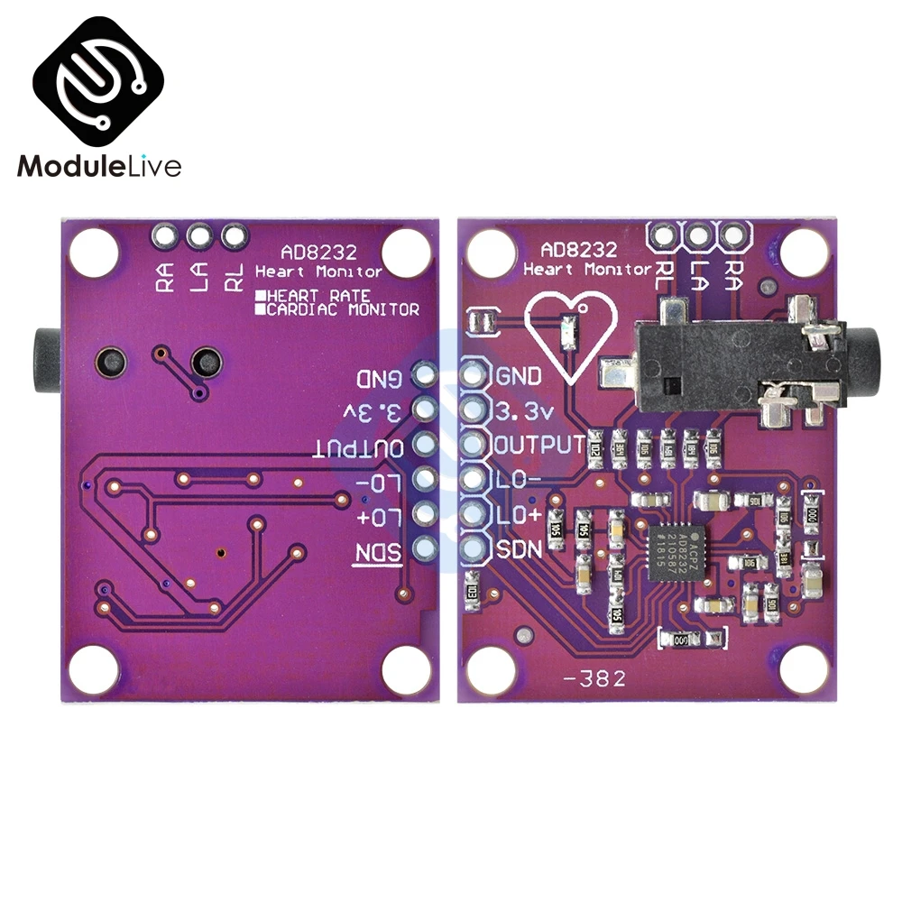 AD8232 Single Lead Heart Rate Monitor ECG Developemt Kit for Arduino Compatible Diy Electronic PCB Board Module | Инструменты