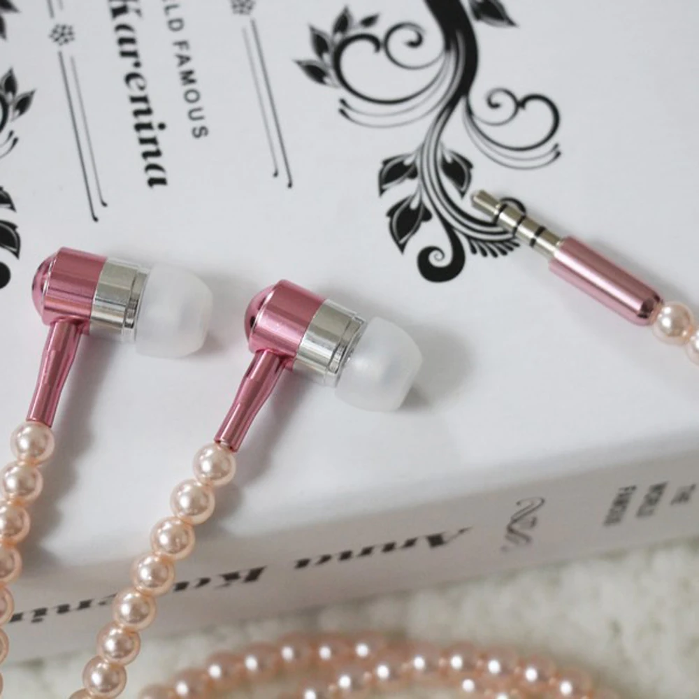 Проводные украшения для наушников жемчужное ожерелье с микрофонными бусинами 3 5