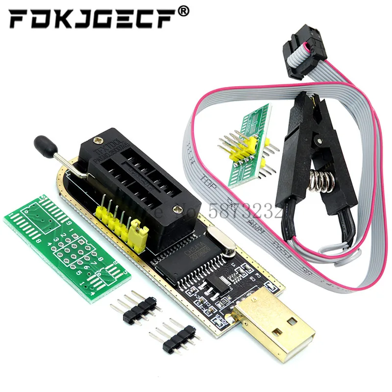 CH341A 24 25 серия EEPROM Flash BIOS USB программатор модуль + SOIC8 SOP8 тестовый зажим для 93CXX / 25CXX