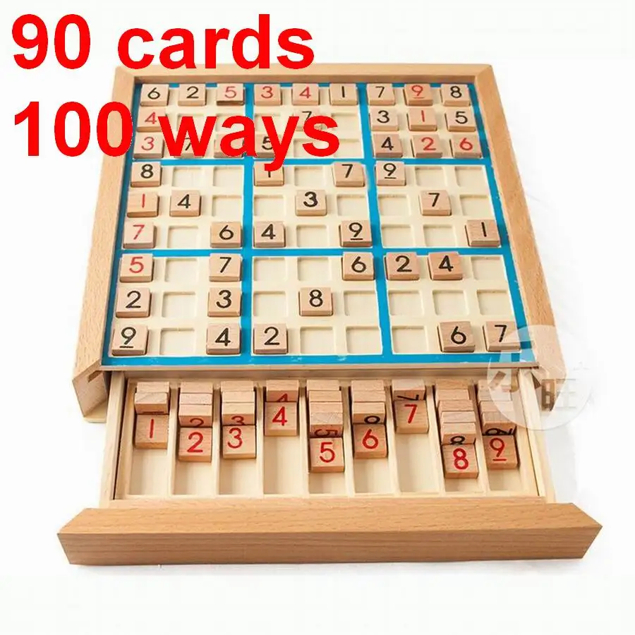 Деревянная шахматная карточка Sudoku с цифрами от 1 до 9 90 шт. 100 способов играть