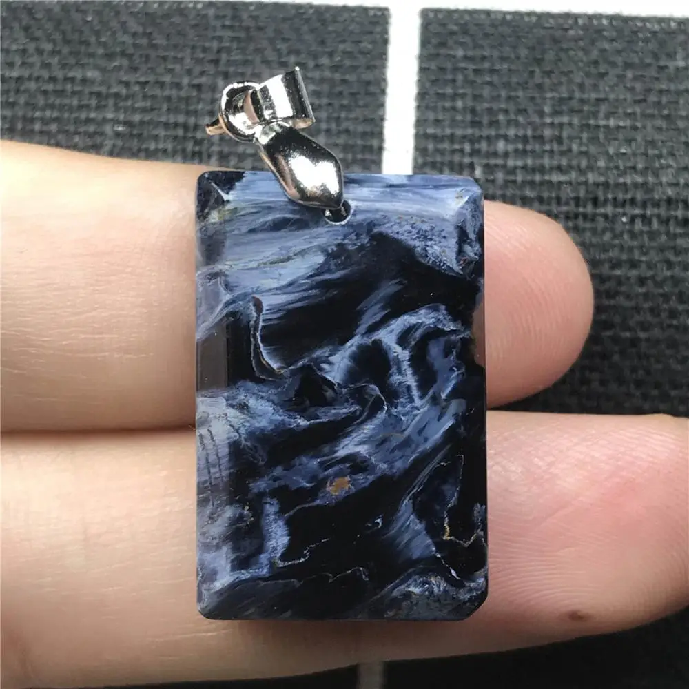 Натуральный синий Pietersite кулон ювелирные изделия для Для женщин Для мужчин 25x16x5 мм Намибии с украшением в виде кристаллов прямоугольник Бусы Модный кулон AAAAA