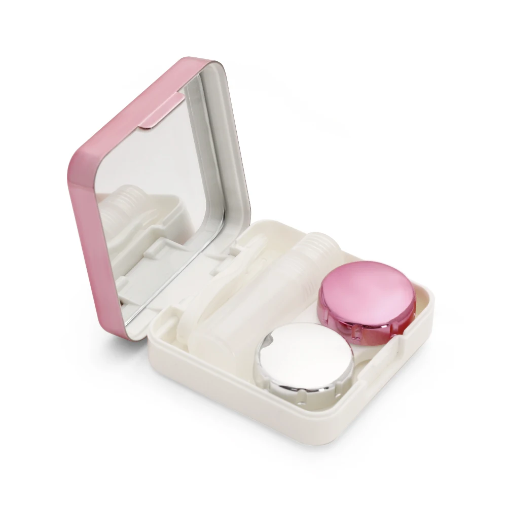 Type 2-rose pink 1 шт. мини модный милый унисекс чехол для контактных линз портативный дорожный мраморный полосатый футляр для очков Набор для ухода за глазами для хранения - Цвет: Type 2-rose pink