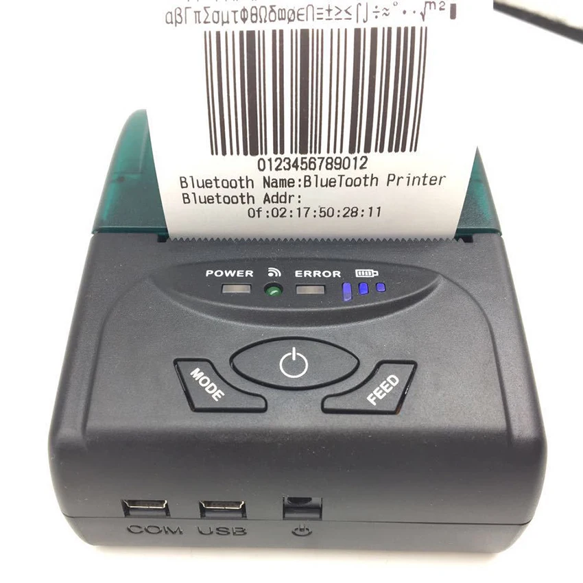 Миниатюрный беспроводной Bluetooth Термопринтер для чеков портативный 58 мм