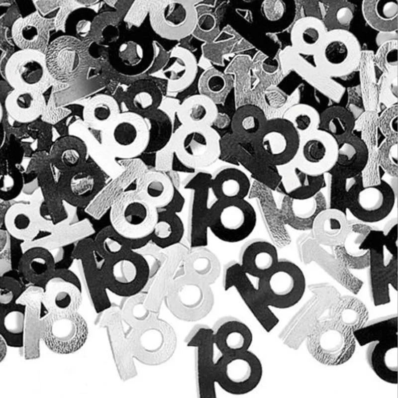 

Sparkling Happy Birthday Anniversary Confetti Numbers 18 Years Old Adult Birthday Party Desktop Scattered Decoration