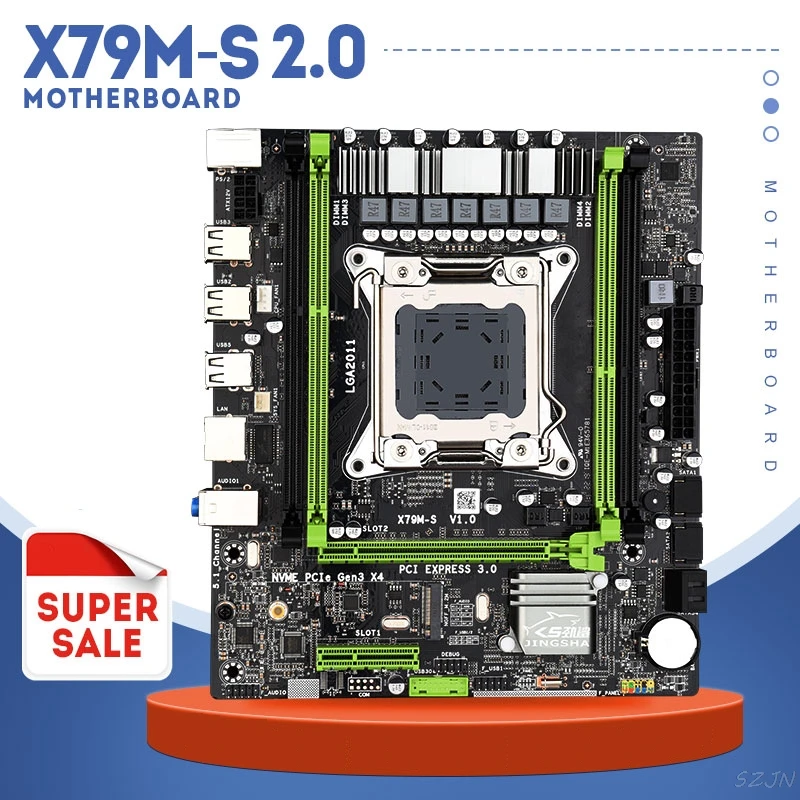 X79 материнская плата USB2.0 PCI-E 16X LGA2011 м блок питания ATX X79M-S 2 0 NVME M.2 SSD Поддержка ECC REG