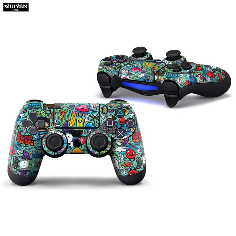 Color 2 WUIYBN PS4 наклейка тонкий геймпад для PS4 контроллер SONY Dualshock 4 Playstation 4 аксессуары контроллер наклейка КОЖА - Цвет: Color 2