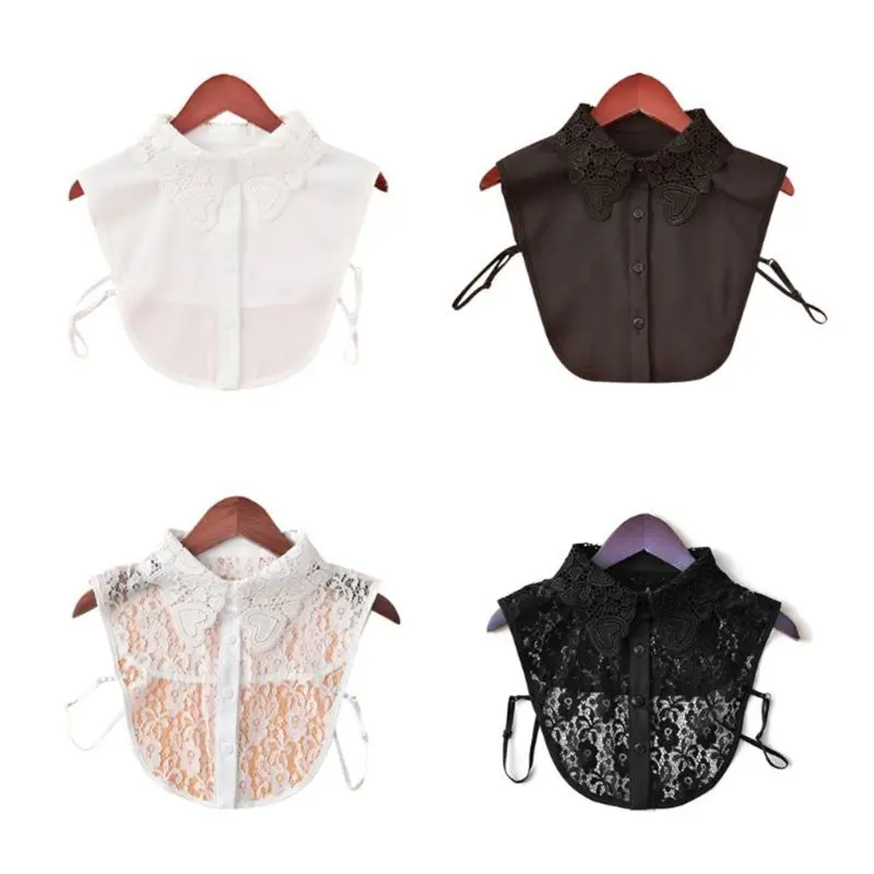 

Women Pure ColorShirt Cotton Lace False Collars