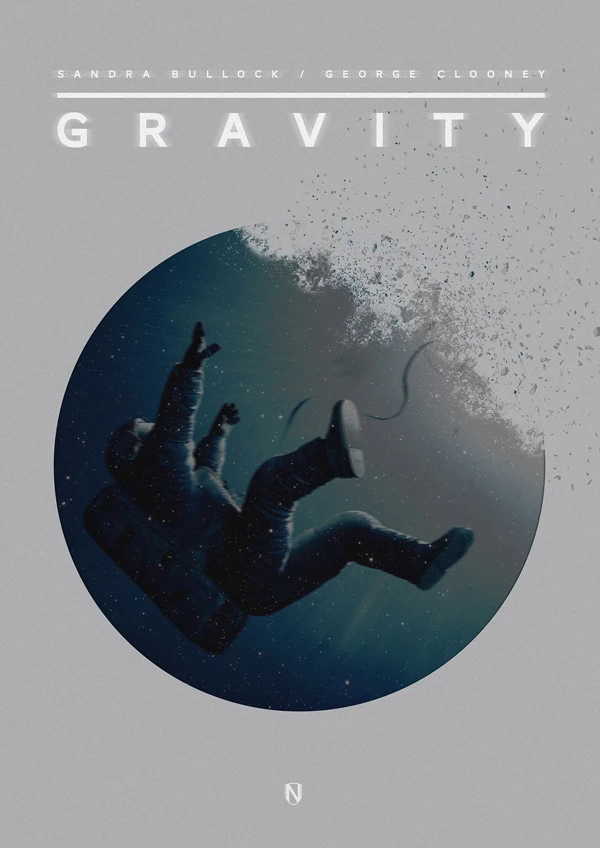 Gravity Space Sci-Fi научная Художественная литература фильм Винтаж плакат в стиле ретро