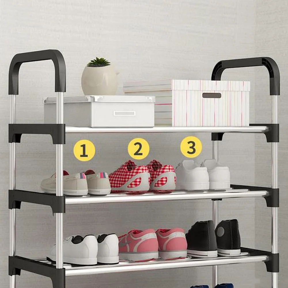 

5/6 Layer Multi Layer Shoe Rack Stainless Steel Easy Assemble Storage Shoe Cabinet Shoe Rack Hanger Home Organizer Accessories