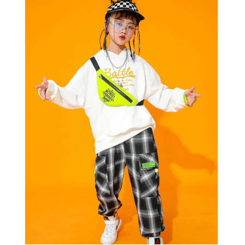 

Kids Hip Hop Clothing Stage Outfit Oversized Hoodie Top Streetwear Tactical Cargo Pants Girl Boy Jazz Dance Costume Rave Clothes
