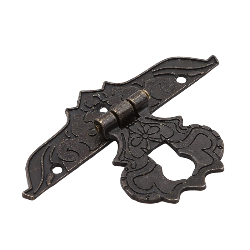 Антикварная бронзовая Ювелирная деревянная коробка с замком петли шкафа