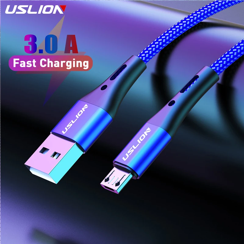 USLION Micro USB кабель для быстрой зарядки Samsung S7 Xiaomi Android Redmi Note 5 Pro Кабель передачи