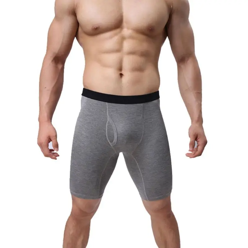 

Mens Plus Size Quick Dry Athletic Compression Shorts Underwear Mid-Rise Breathable Cotton Boxer Briefs Fly Front With Pouch
