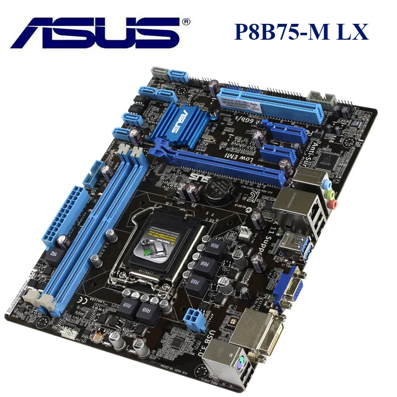 ASUS P8B75-M LX настольная материнская плата B75 Socket Intel G2020 LGA 1155 i3 i5 i7 DDR3 16G uATX UEFI BIOS отремонтированная главная плата включена.
