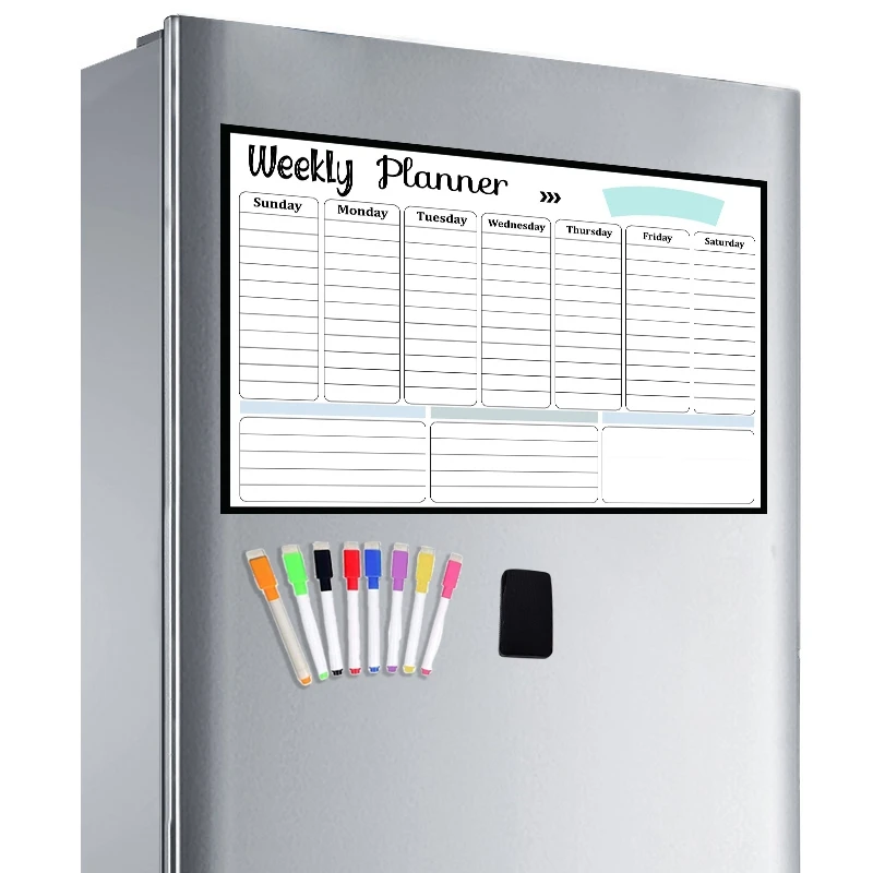 17X12 дюймов netic Dry Erase календарь набор для холодильника заметок еженедельное