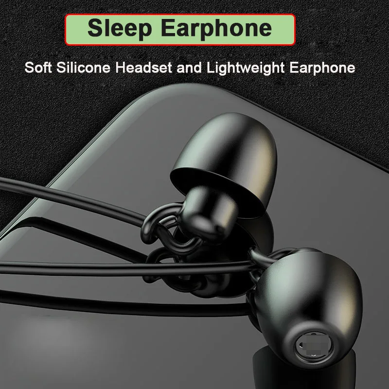 

2021 Mini Type-c 3.5mm Jack Sleeping Earphone With Mic Noise Cancelling Ear buds HiFi Soft Silicone Headset Wired Earphone