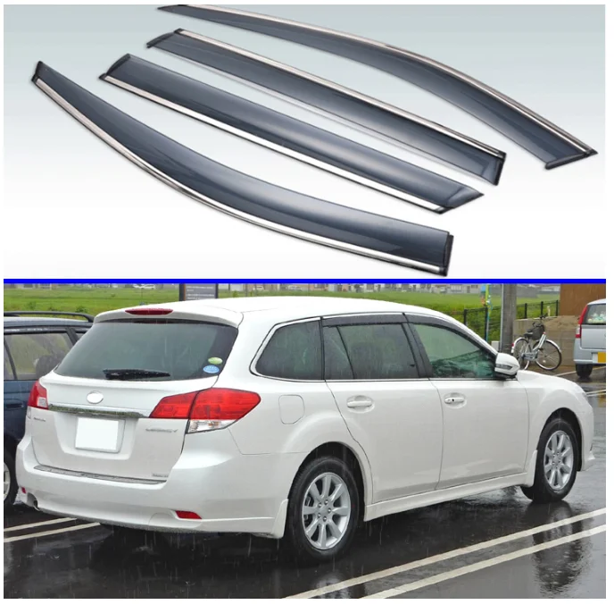 

Пластиковый Наружный козырек для хэтчбека Subaru Legacy пятого поколения 2010-2015, вентиляционные оттенки, защита от солнца, дождя, 4 шт.