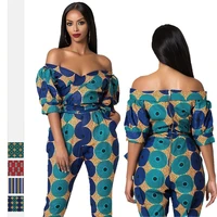 african dashiki print clothes 2021 ladies robe shoulder off sexy jumpsuit pants ankara traditional style vestidos party vacation