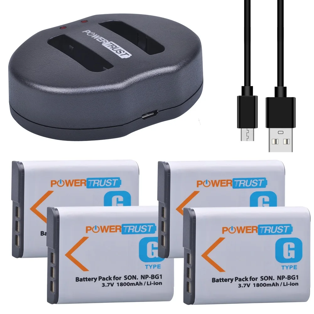 

NP-BG1 NP-FG1 Battery + Dual charger for Sony Cyber-shot DSC-H3, DSC-HX5V, DSC-N2, DSC-T20 DSC-W30 DSC-WX1 Handycam HDR-GW77V