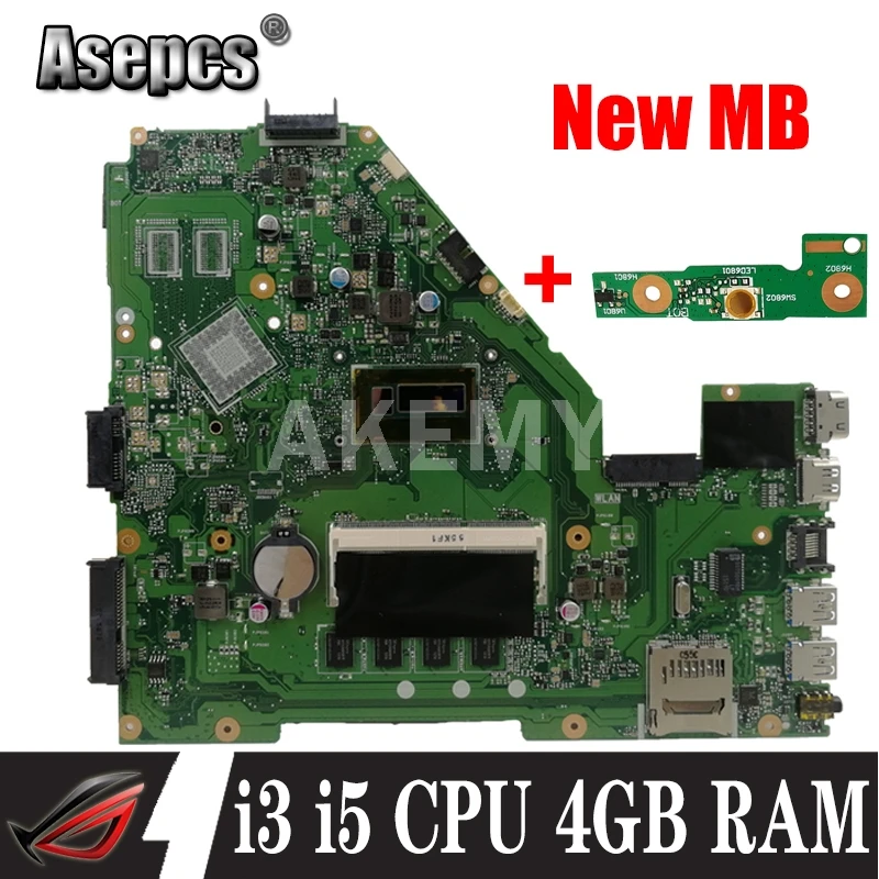 

Akemy X550LA Motherboard For Asus A550L X550LD R510L X550LC X550L X550LB laptop Motherboard Mainboard i3 i5 CPU 4GB RAM