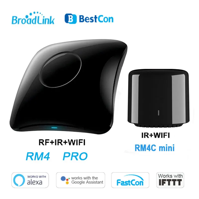 

Broadlink Bestcon RM Pro RM4 Pro RM4C Mini IR + RF + 4G Universal Smart Home Fastcon Remote Controller for Google Home Alexa