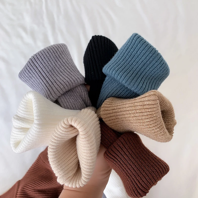 Осенне-зимние базовые вязаные теплые свитера с высоким воротником 2021 женские