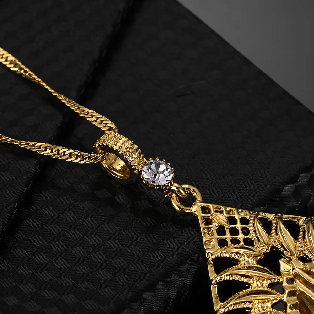 Подарок Рамадан цепочка ожерелье арабский женский белый кристалл золотой цвет