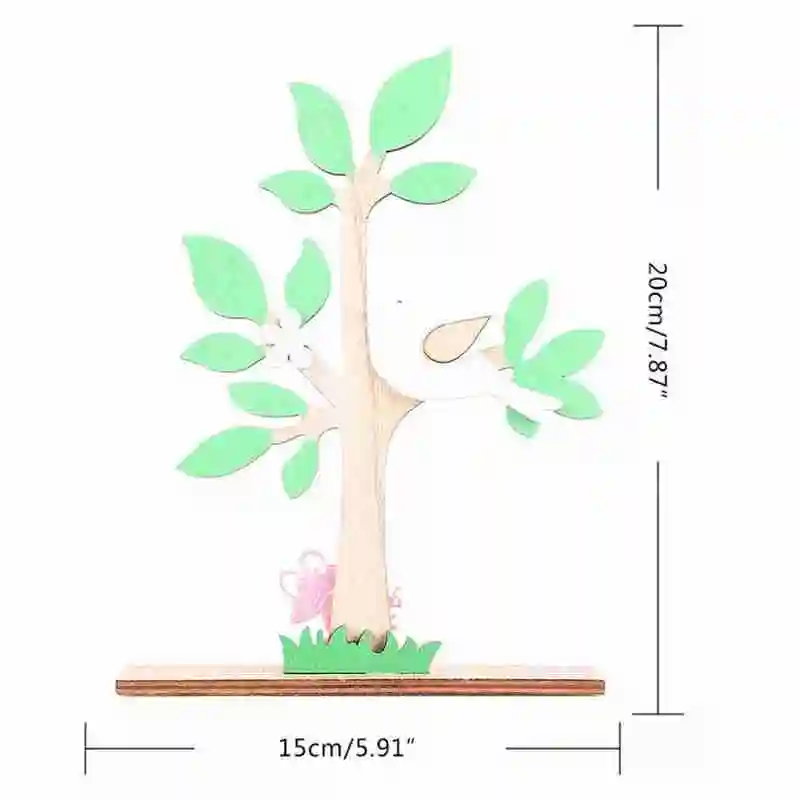 

Easter Wooden Tree Ornaments Party Supplies Decorations Up Dress Wooden Spring Supplies Crafts Easter Atmosphere Festival D I8E5