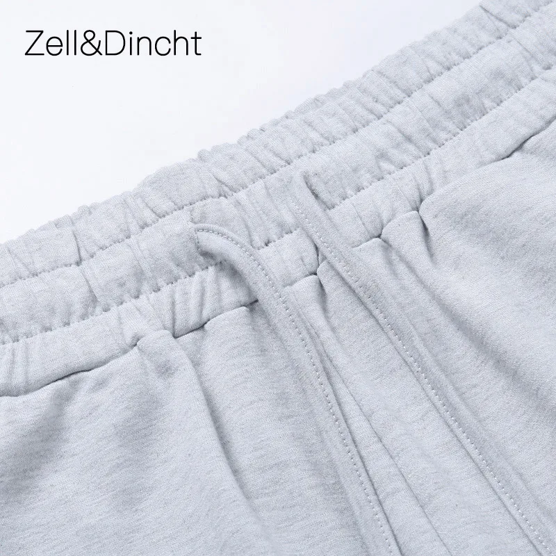 

Zell&Dincht Cotton Black/Gray Bodycon Stacked Pants Women Sexy Lace up Long Pant 2020 Casual Sporty Stacked Sweatpants Trousers