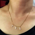 Ожерелье с подвесками из нержавеющей стали, сверкающее ожерелье с 3 буквами, 26 инициалов алфавита, микрозакрепка из циркония