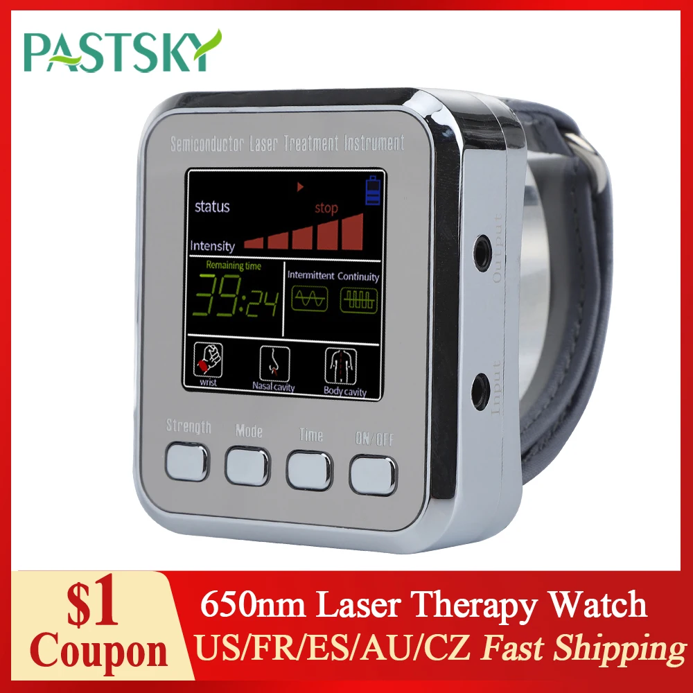 

Лазерная терапия 7/12 нм, наручные часы LLLT с отверстиями для лечения диабета, гипертонии, синусита, лазерный инструмент для лечения
