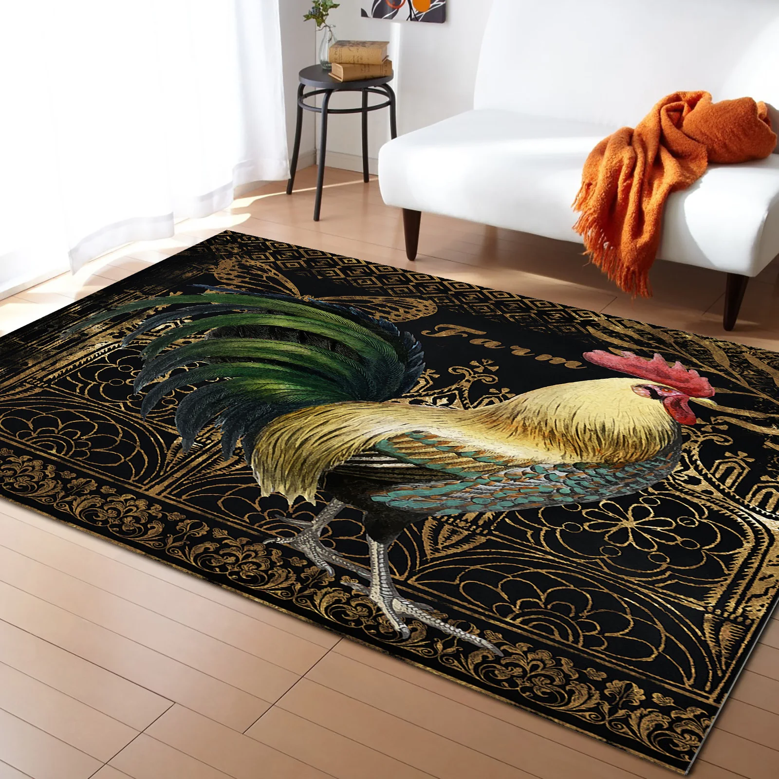 

Farm Rooster Butterfly Texture Carpets for Bedroom Home Decor Carpets Kawaii Rugs and Carpets for Home Living Room Outdoor Rug