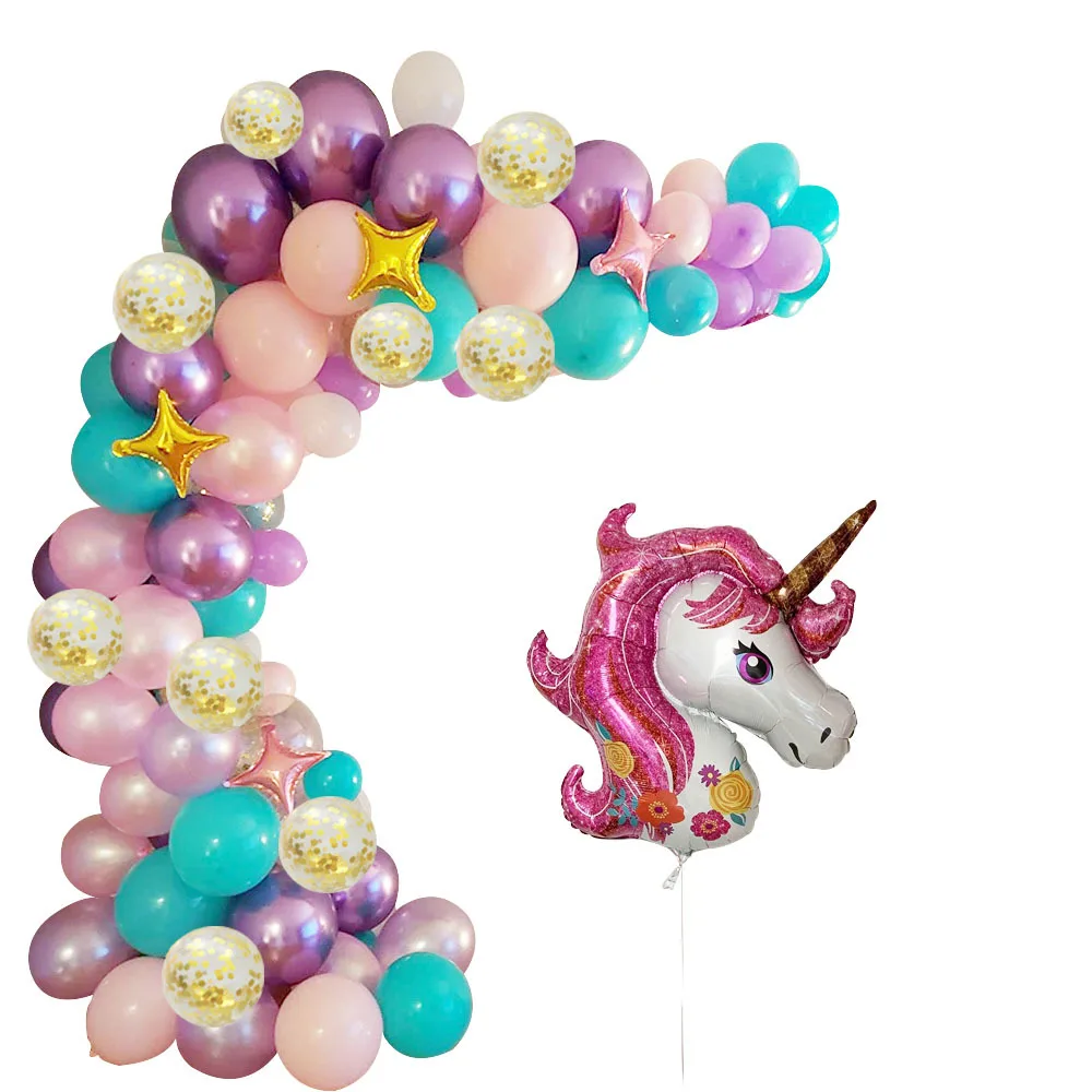 

149 PCS Unicorn Theme Birthday Party Decoration Set for Girls Baby Shower Supplies with Balloons Arch Kit Unicorn Foil Balloon