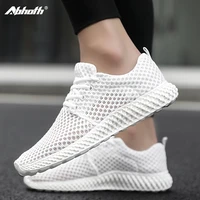abhoth man shoes mesh breathable sneakers for men rubber sole light athletic holes outdoor walking running shoes black size 46