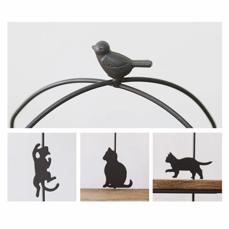 

2-Layer Folding Iron Racks Creative Nordic Flowerpots Book Cosmetics Sundries Metal Storage Holders Desktop Decoration Organizer